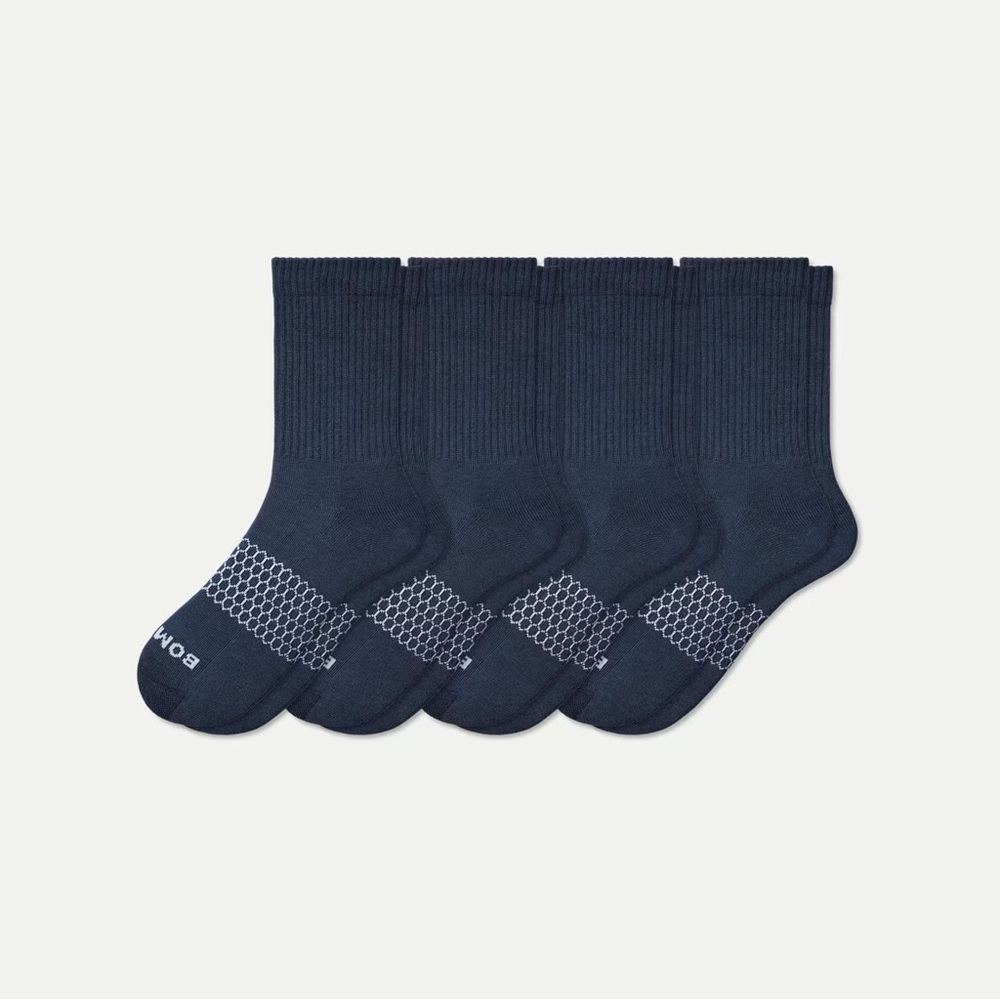 Women 4pk Bombas Sm Solids Gray/Navy Half-Calf Cushioned Sock Pack (Size 4-7.5) - Picture 7 of 9